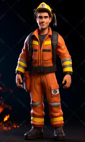 3d model of a firefighter character 88