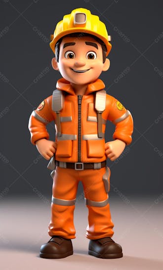 3d model of a firefighter character 89