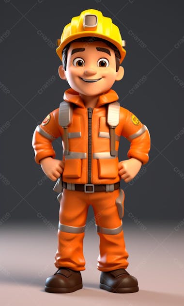 3d model of a firefighter character 89