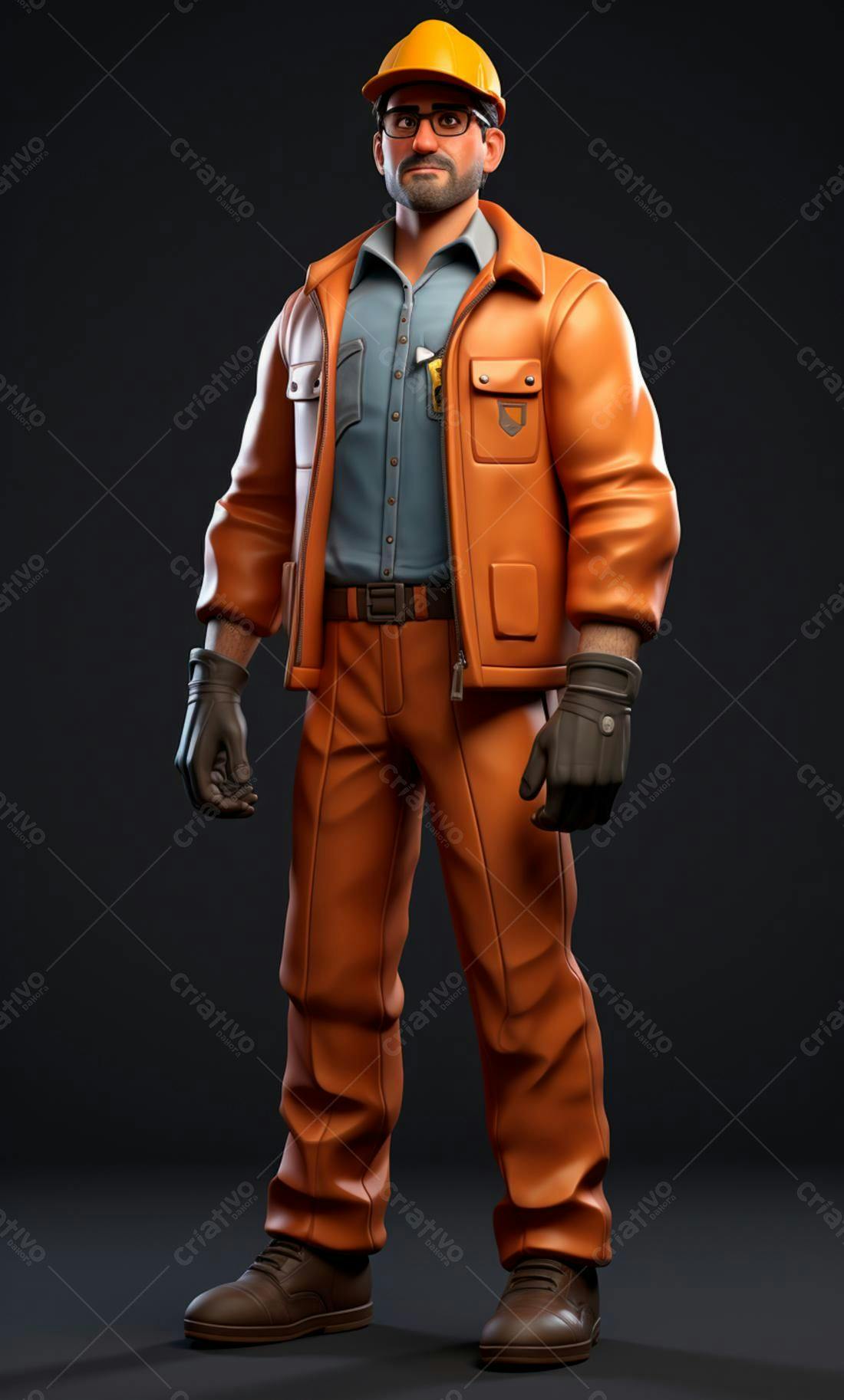 Engenheiro vestindo uniforme laranja