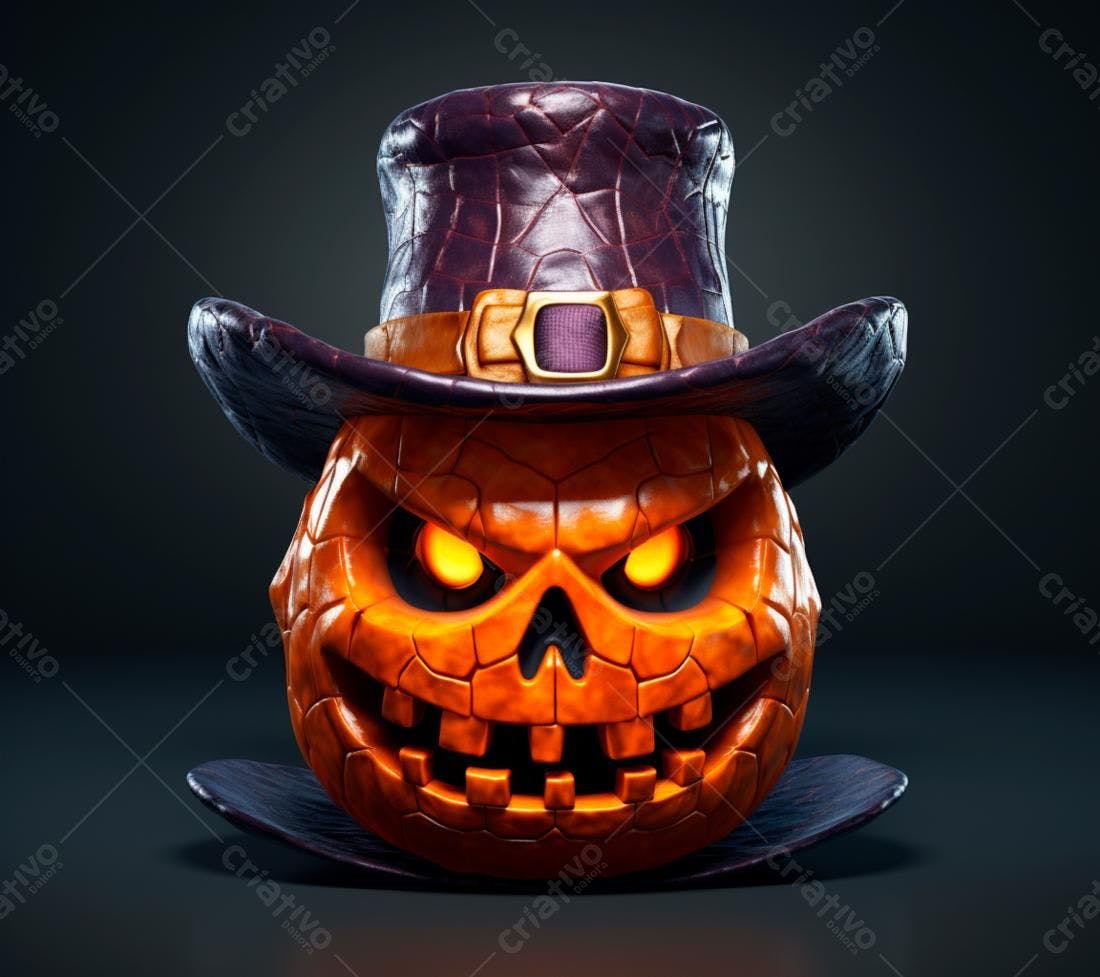 Abóbora de Halloween com chapéu