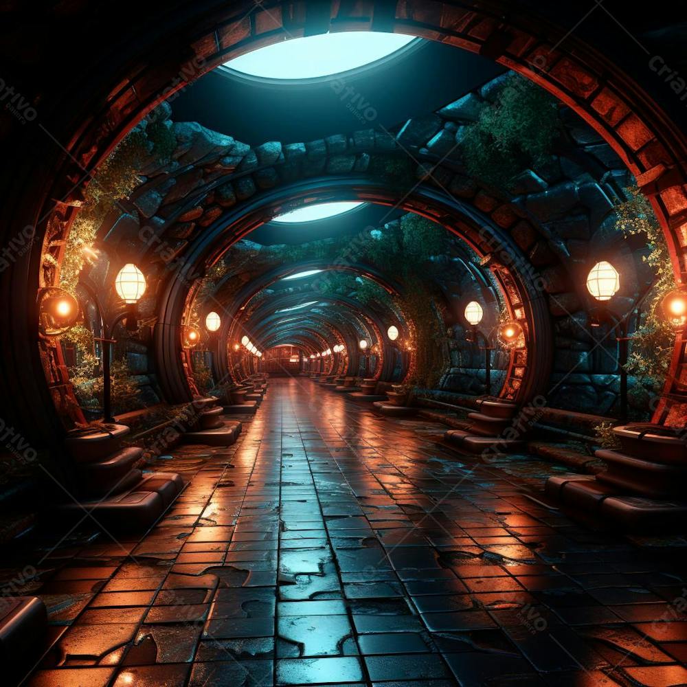 Fundo De Tunel Realista Para Composição (284)