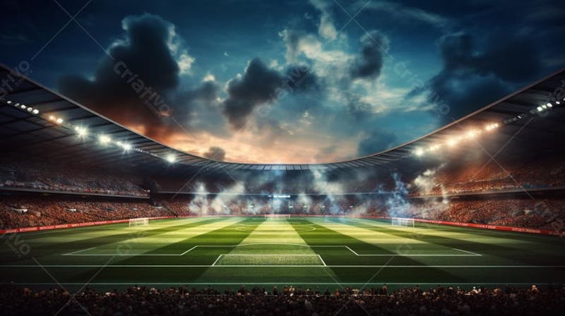 Pintura digital de estádio de futebol europeo