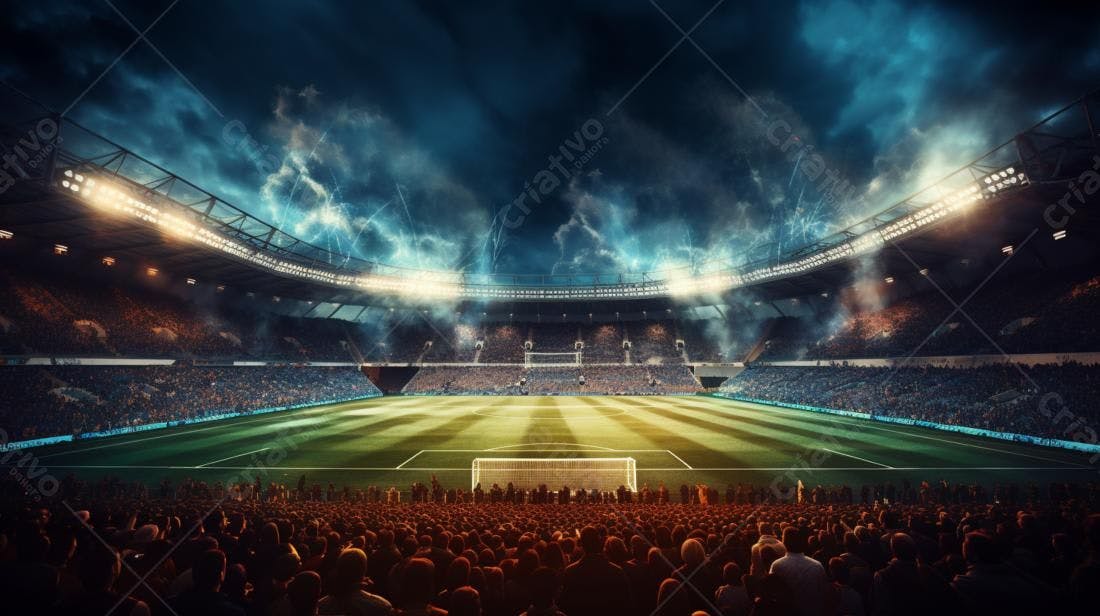 Estádio lotado noite jogo futebol