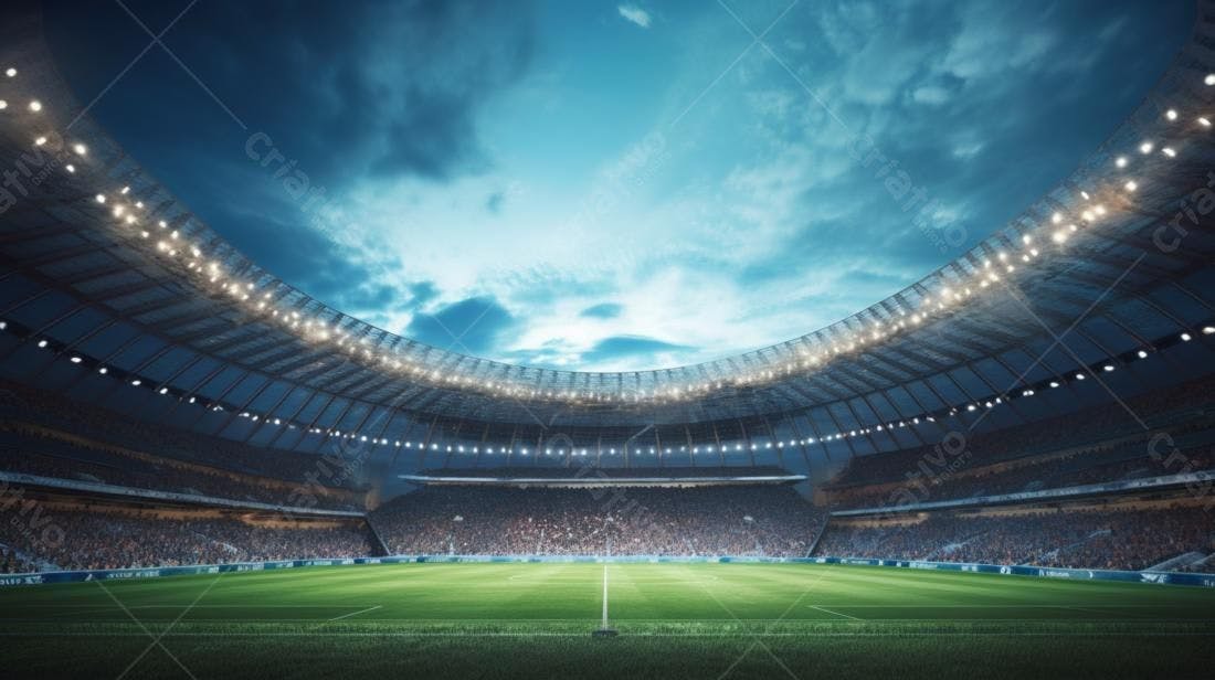 Estádio de futebol lotado noite