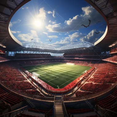 Pintura digital de estádio de futebol europeo