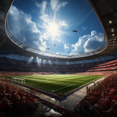 Pintura digital de estádio de futebol europeo