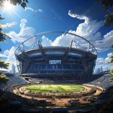 Pintura digital de estádio de futebol europeo