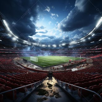 Pintura digital de estádio de futebol europeo