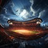 Pintura digital de estádio de futebol europeo