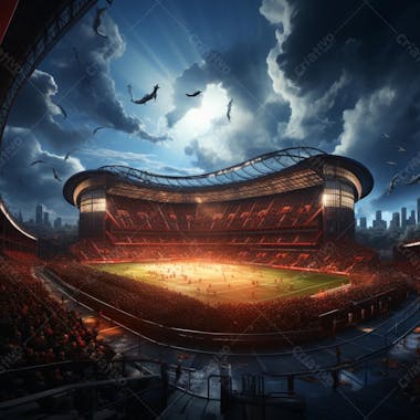 Pintura digital de estádio de futebol europeo