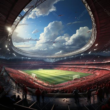 Pintura digital de estádio de futebol europeo