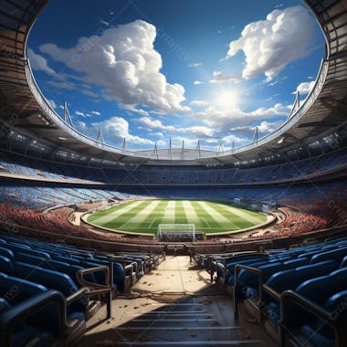 Pintura digital de estádio de futebol europeo