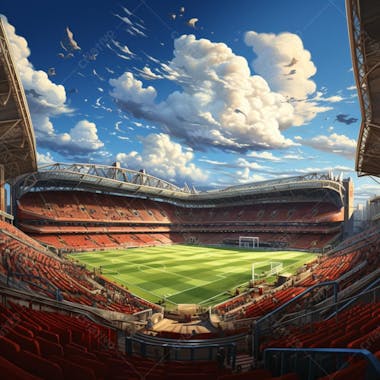 Pintura digital de estádio de futebol europeo