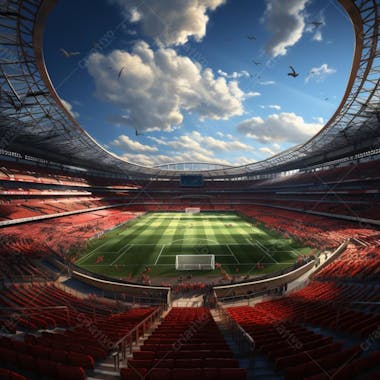 Pintura digital de estádio de futebol europeo