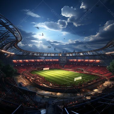 Pintura digital de estádio de futebol europeo