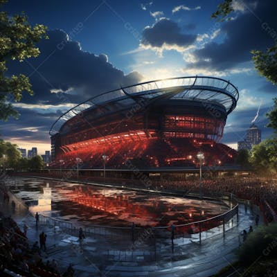 Pintura Digital De Estádio De Futebol Europeo (101)