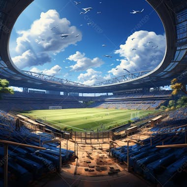 Pintura digital de estádio de futebol europeo