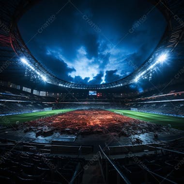 Pintura digital de estádio de futebol europeo