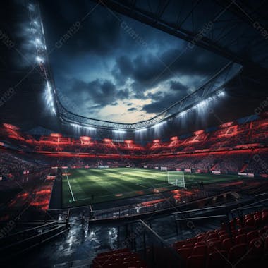 Pintura digital de estádio de futebol europeo