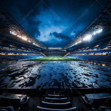 Pintura digital de estádio de futebol europeo