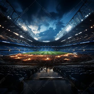 Pintura digital de estádio de futebol europeo