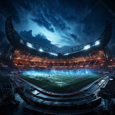 Pintura digital de estádio de futebol europeo