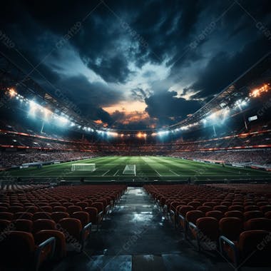 Pintura digital de estádio de futebol europeo