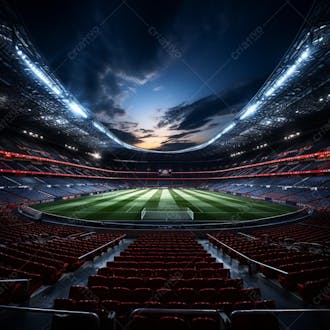 Pintura digital de estádio de futebol europeo