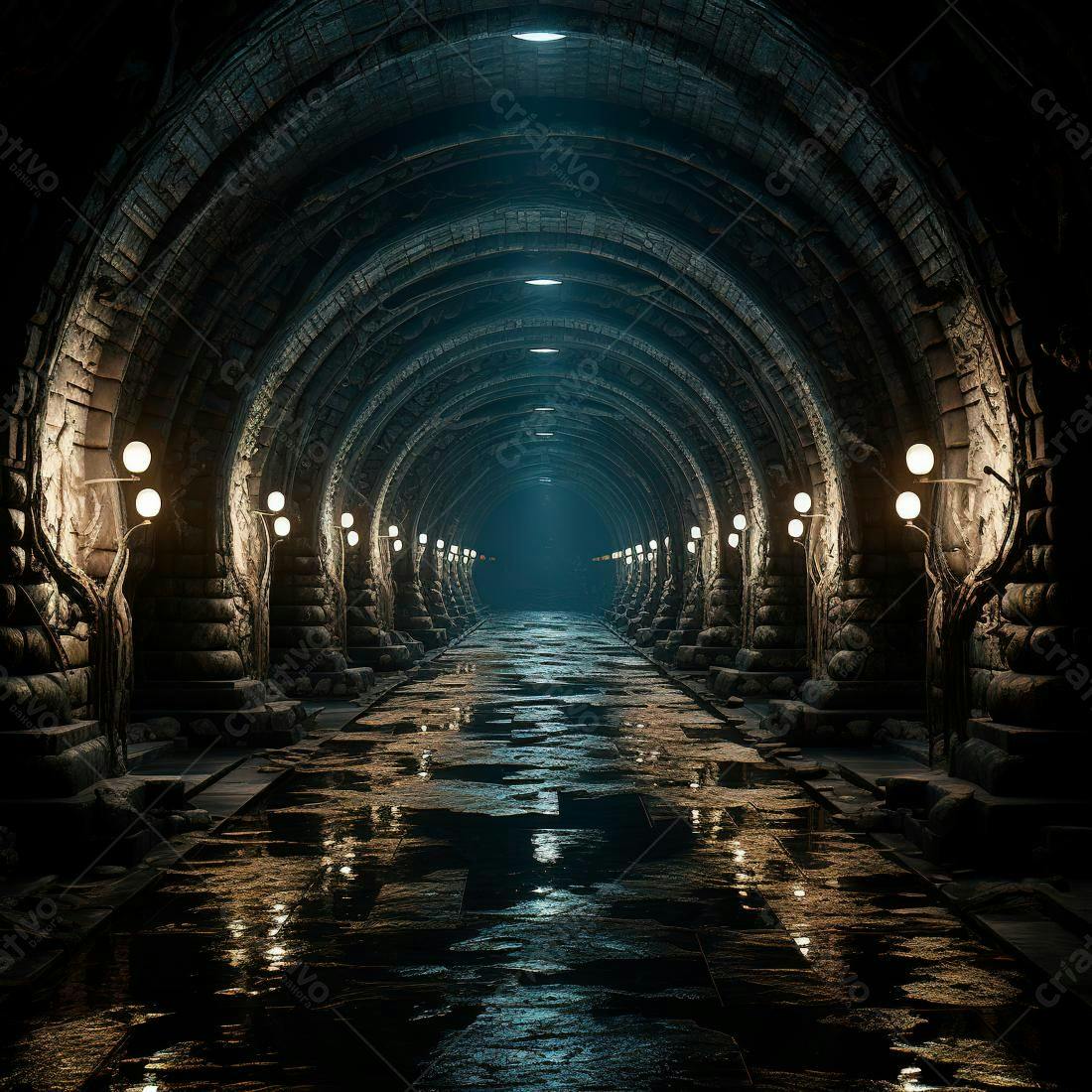 Túnel subterrâneo antigo e misterioso