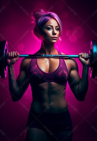 Foto de uma mulher personal trainer para composição de academia