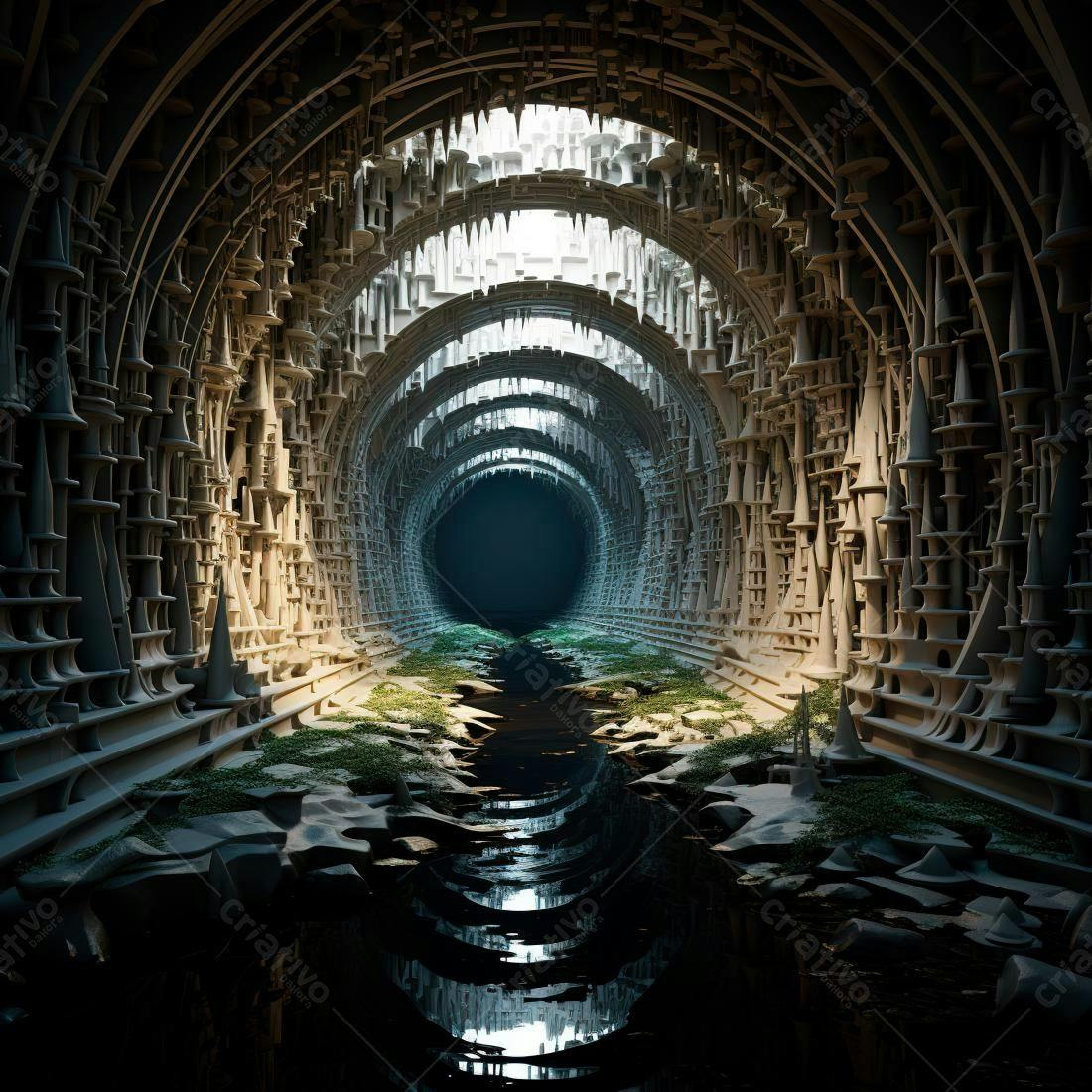 Túnel Gótico com Rio Subterrâneo