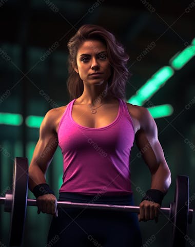 Foto de uma mulher personal trainer para composição de academia