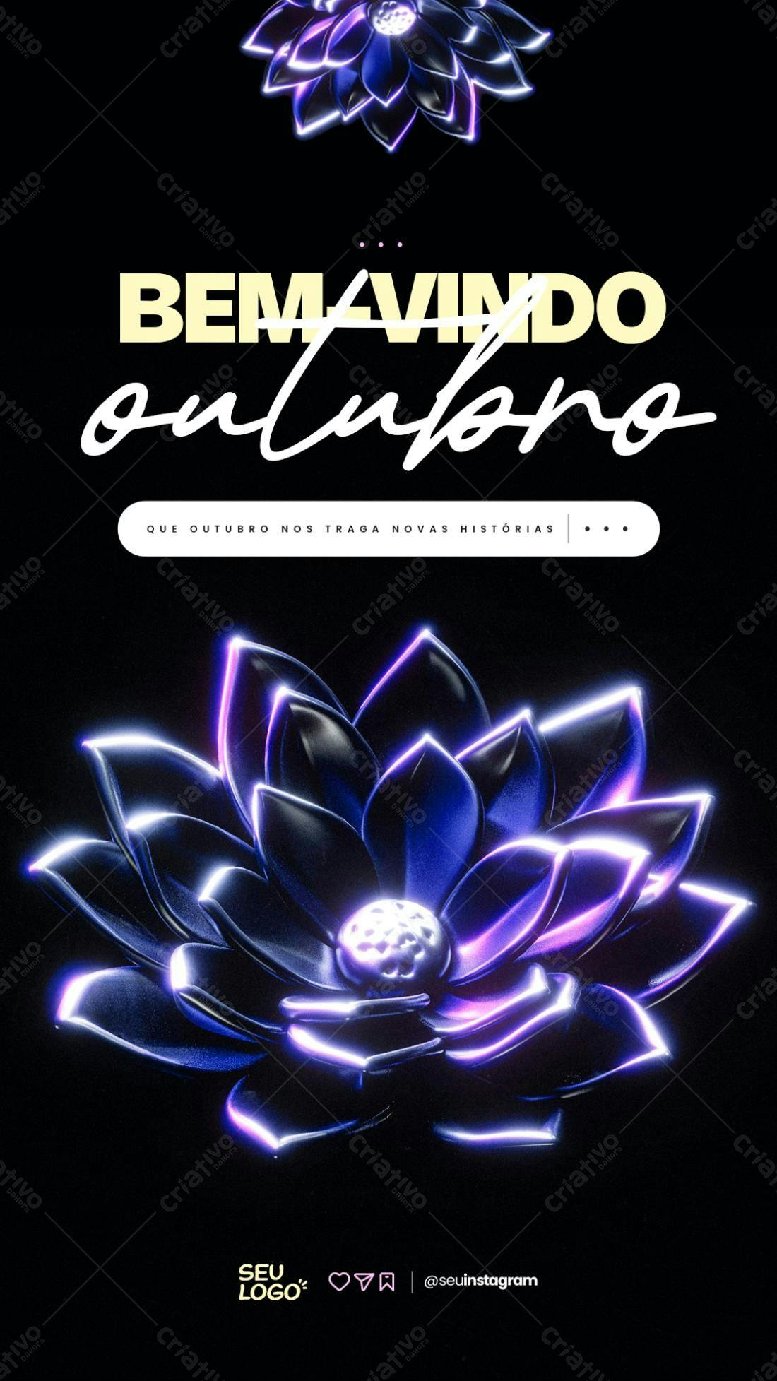 Flyer Outubro Místico PSD Editável