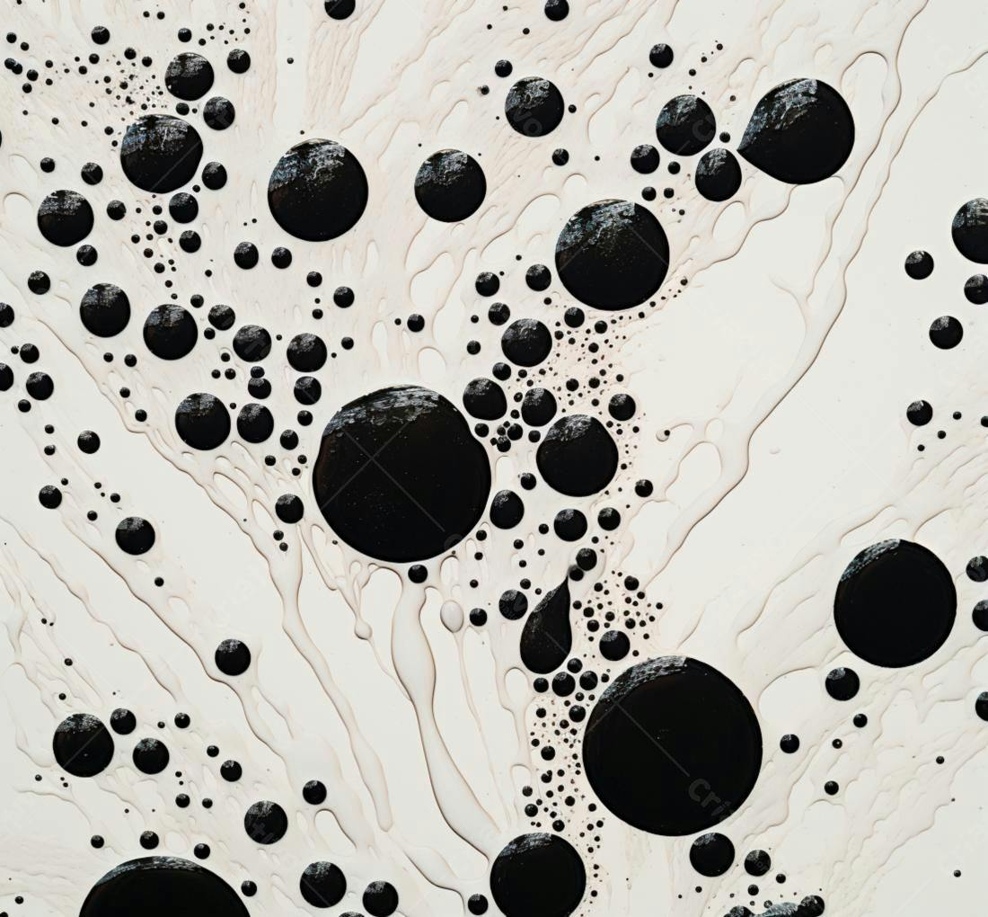 Textura Abstrata Bolhas Pretas e Bege para Fundo