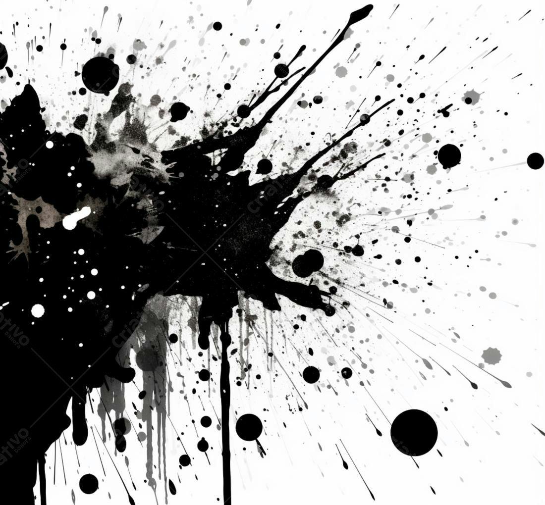 Textura respingos tinta preto e branco para fundo