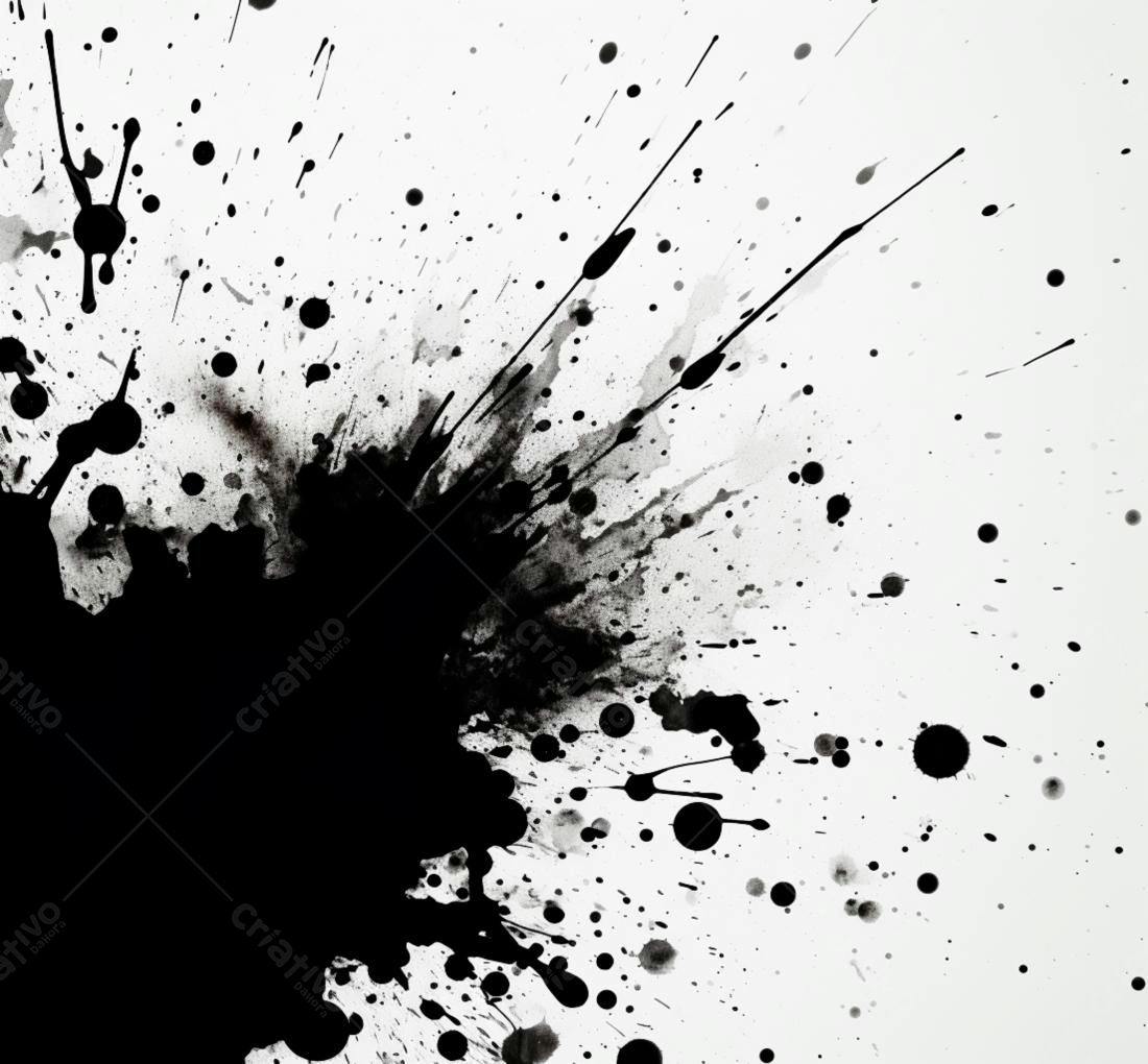 Textura respingos tinta preta para fundo abstrato