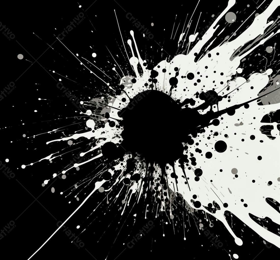 Textura respingos tinta preto e branco para fundo
