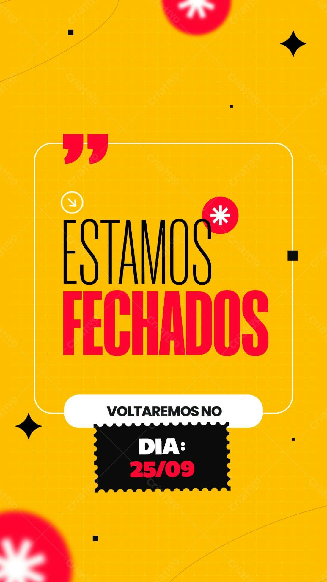 Flyer Fechamento Temporário PSD Editável
