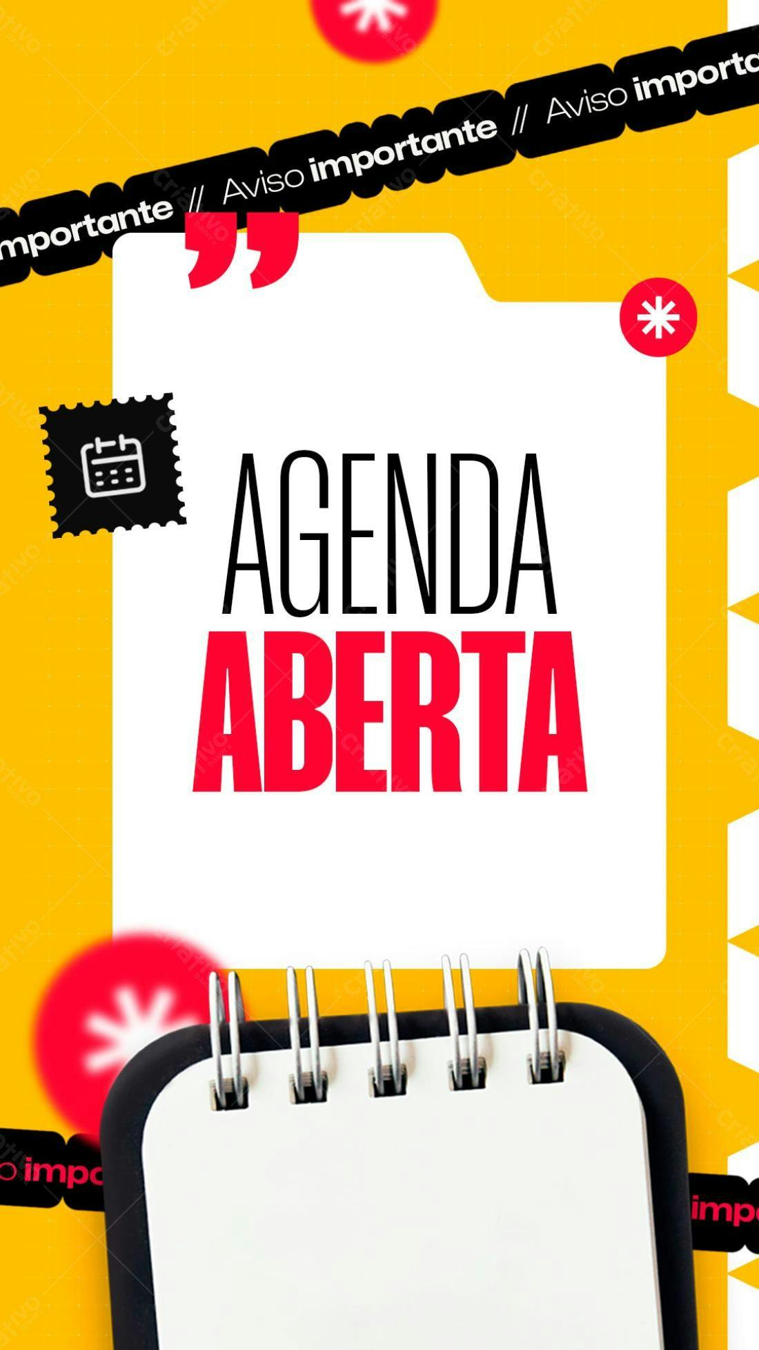 Flyer Agenda Aberta PSD Editável