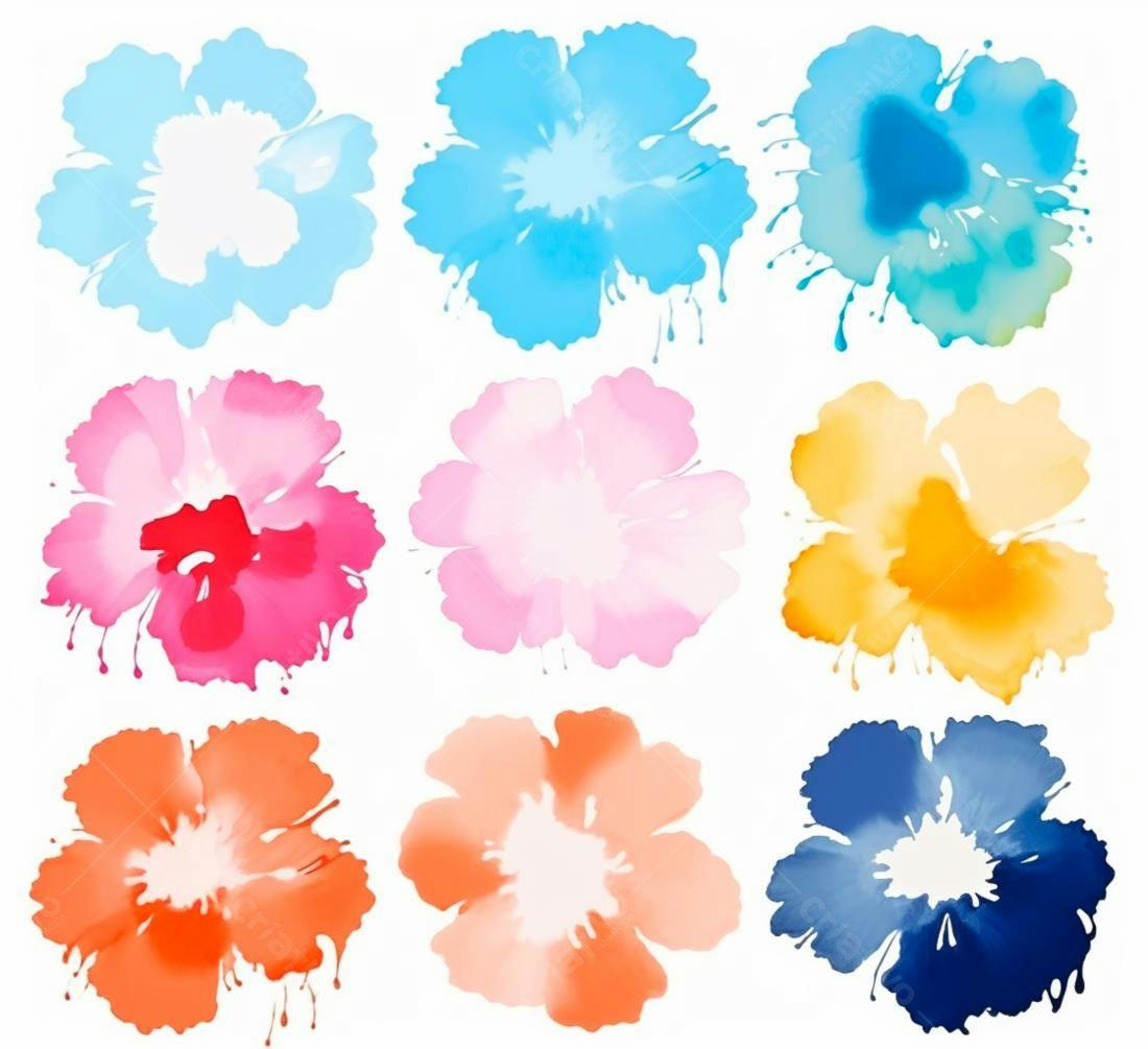Textura aquarela floral colorida para fundo