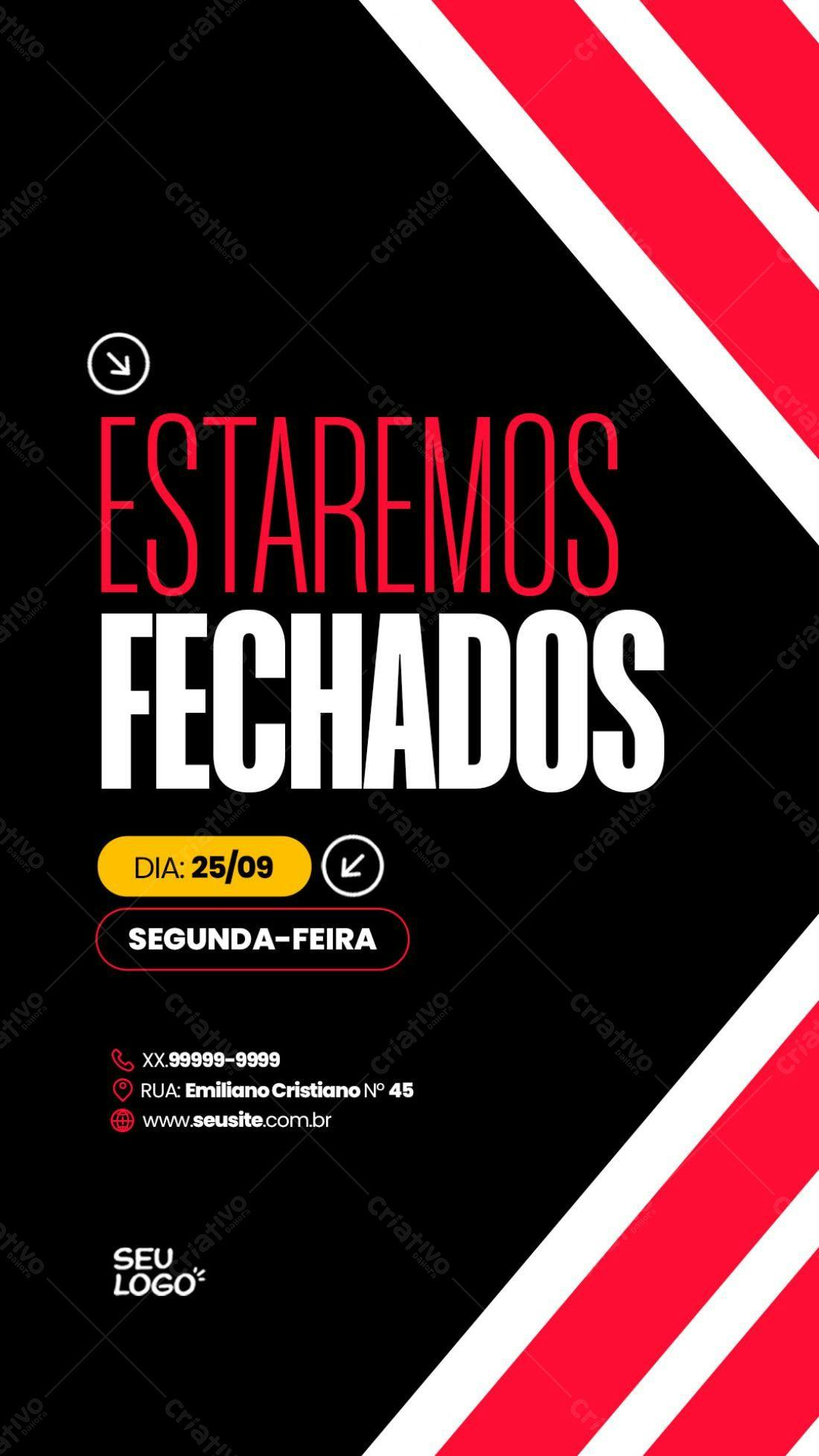 Flyer Fechado dia 25/09 PSD Editável