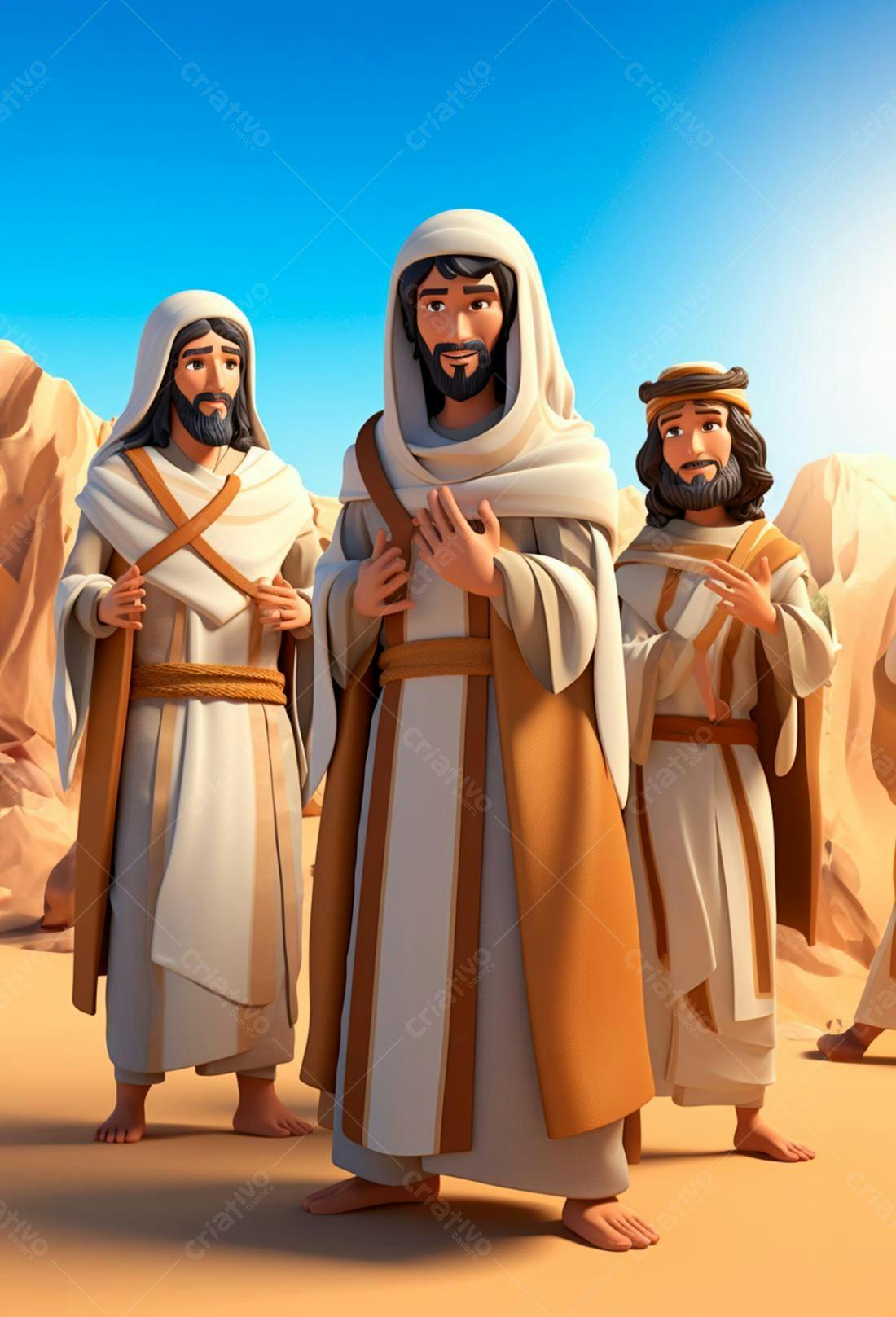 Jesus e os discípulos no deserto