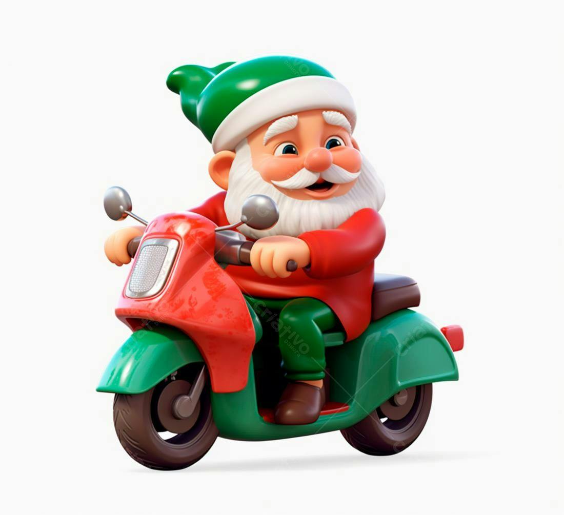 Papai Noel em scooter natalina