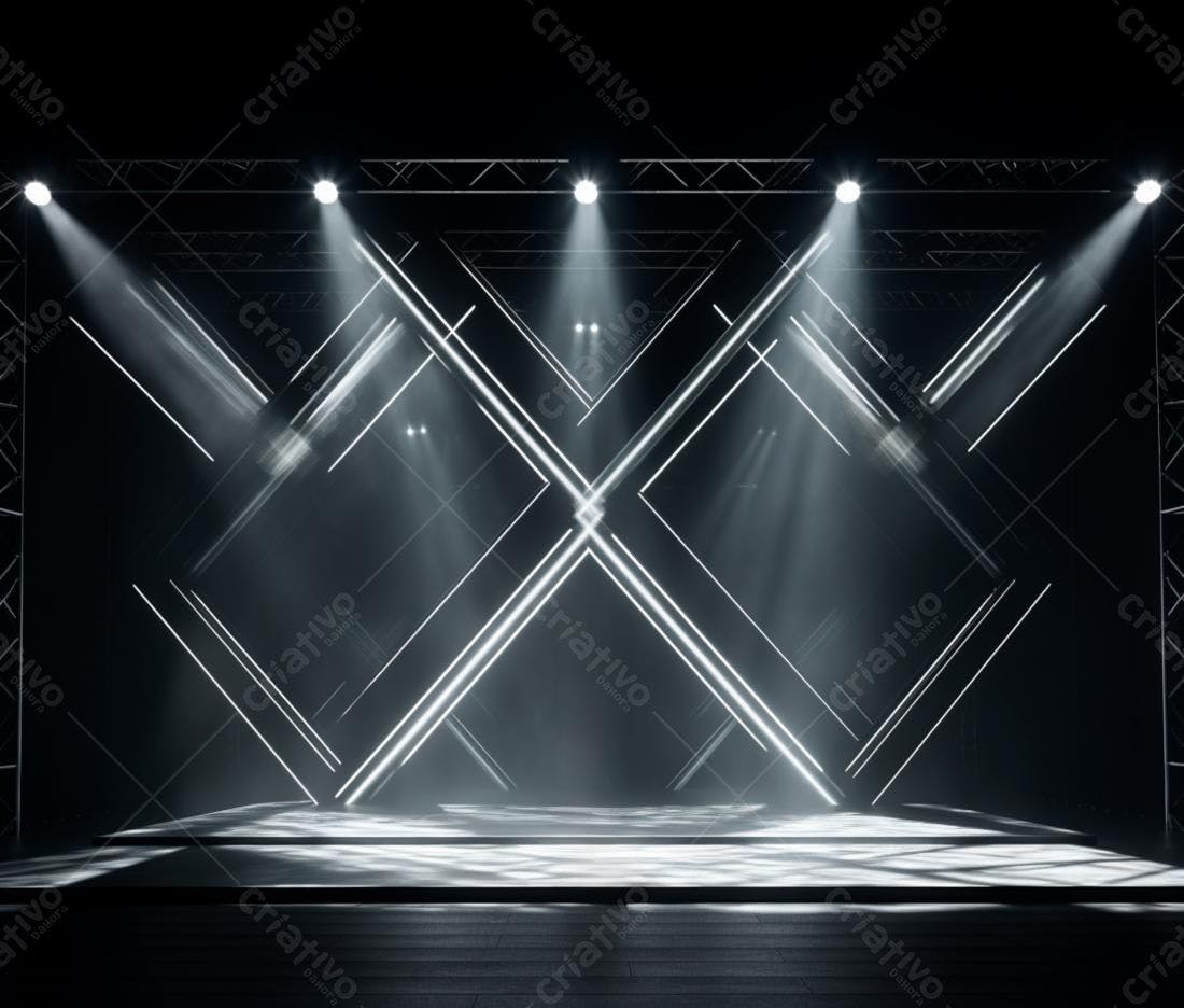 Palco iluminado com design geométrico