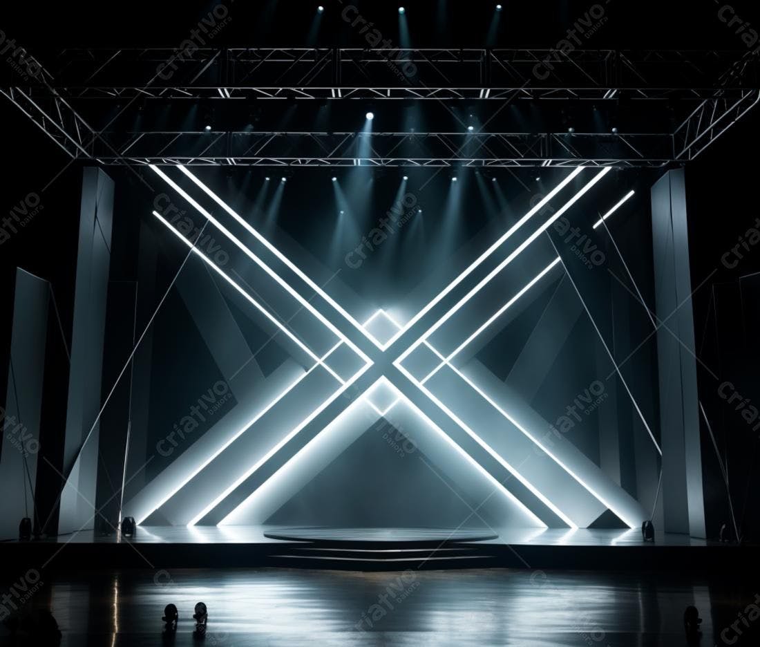 Palco iluminado moderno para evento
