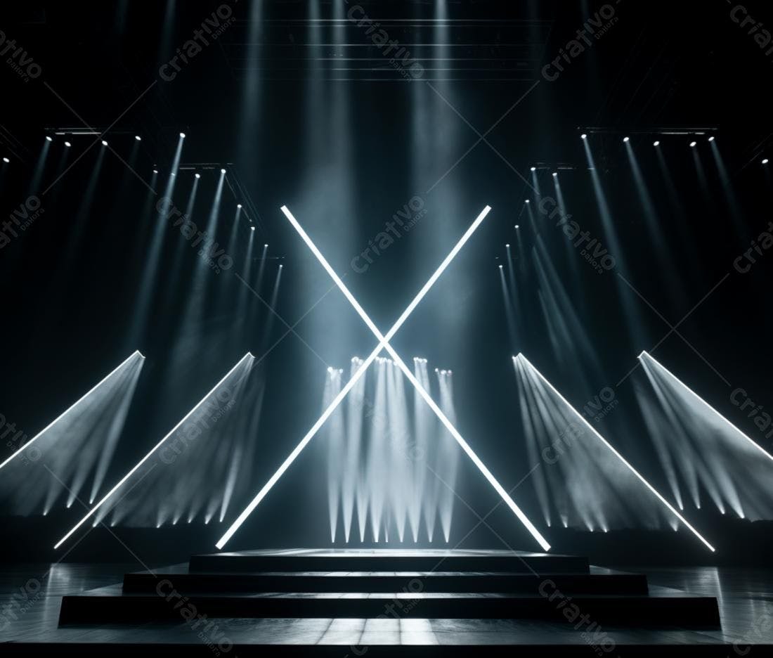 Palco iluminado com luzes de palco