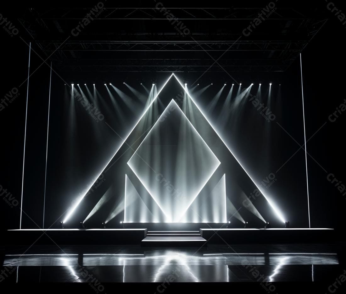 Palco iluminado com design geométrico