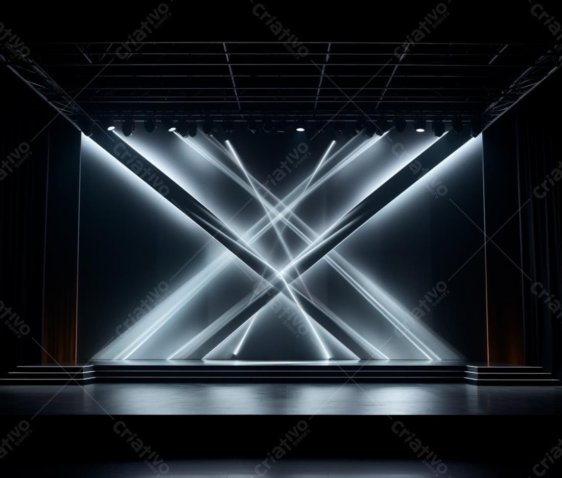 Palco iluminado com luzes de palco