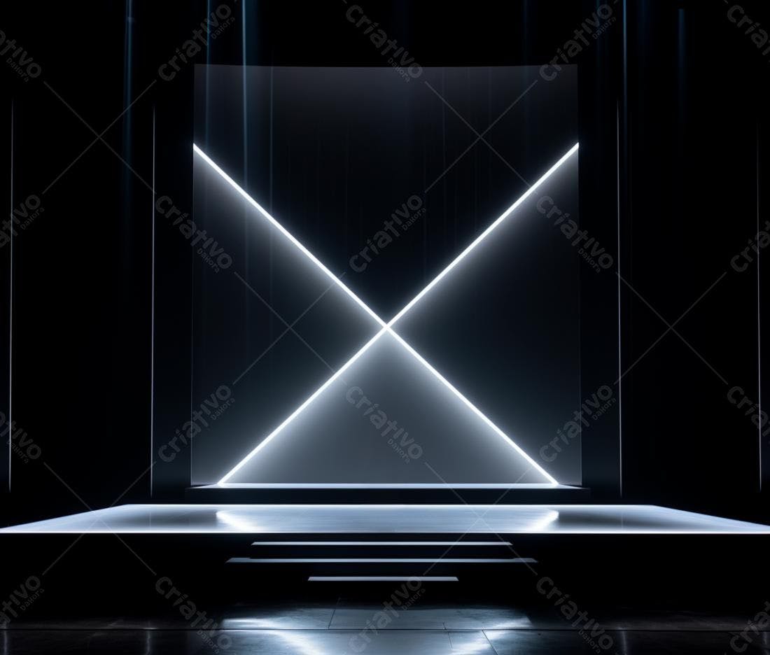 Palco iluminado com luzes de led brancas